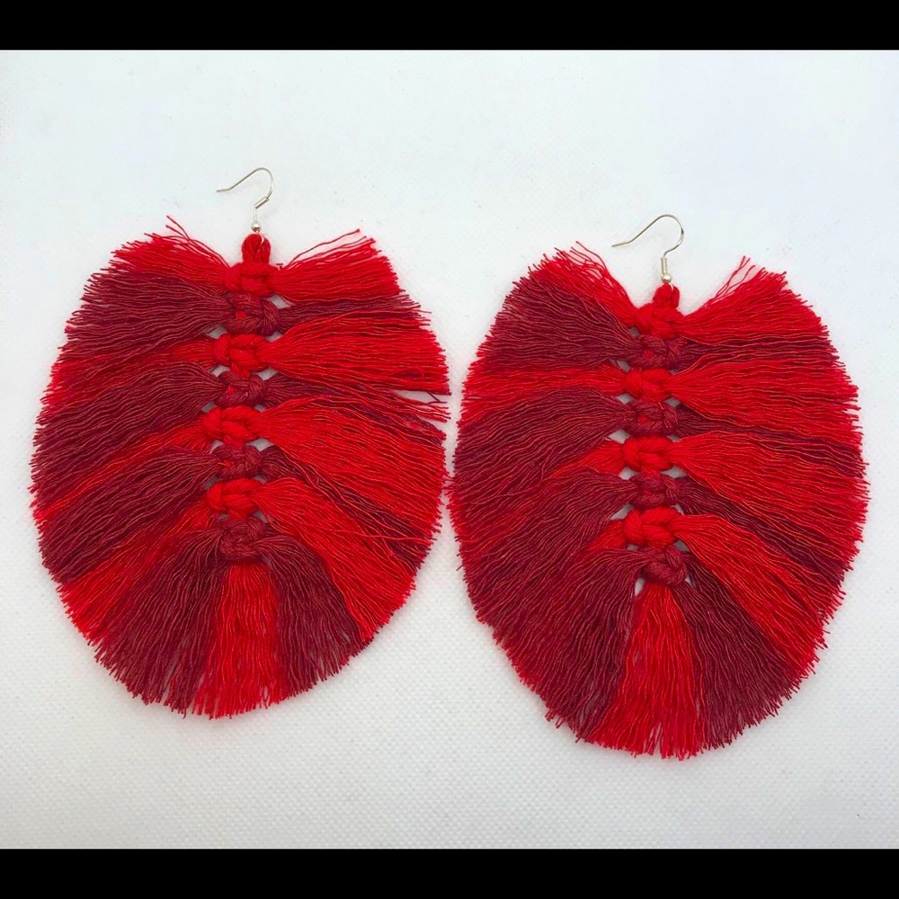 Crimson and red earrings